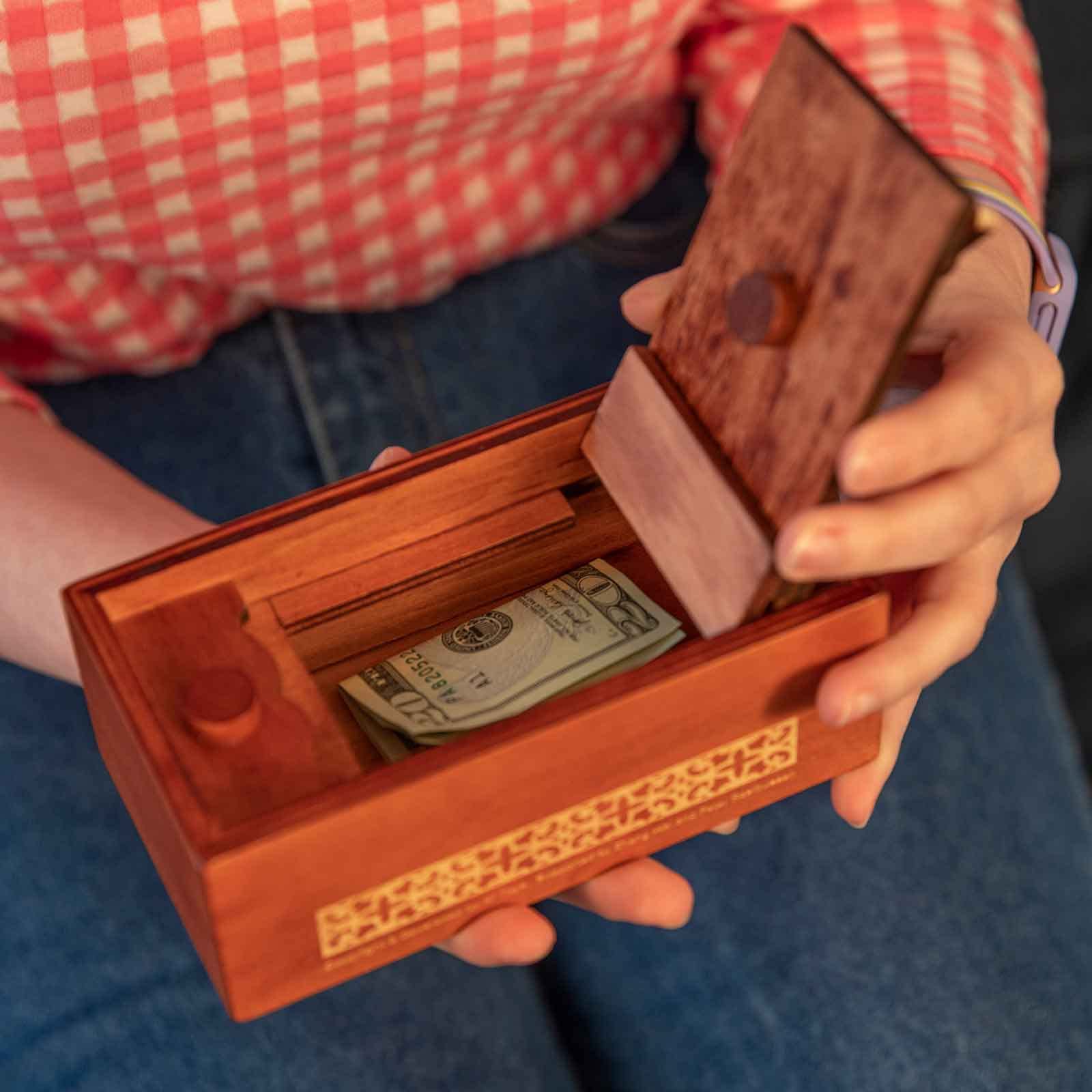 Bits and Pieces Secret Money Puzzle Box makes a thoughtful puzzle lover gift