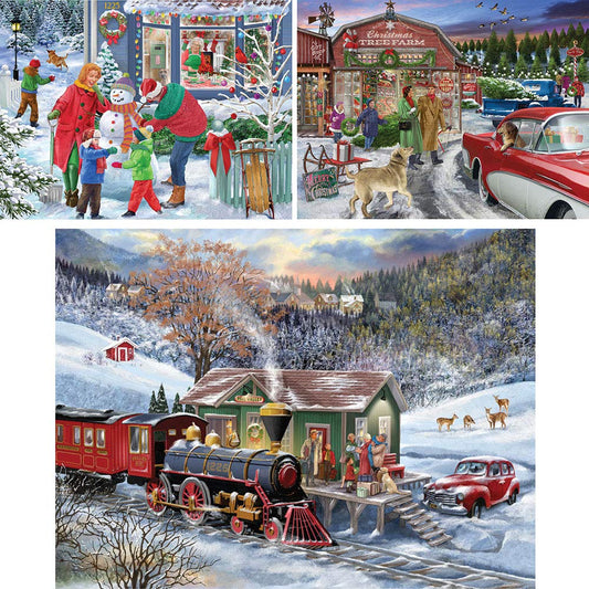 Bits and Pieces three-puzzle set front view highlights value-packed collection