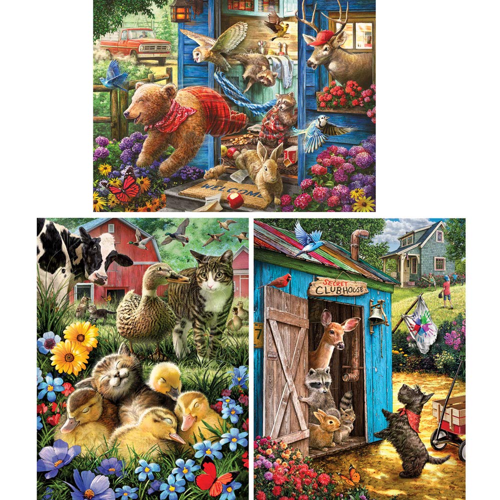 Bits and Pieces three puzzle package ready for gifting and shared puzzle fun.