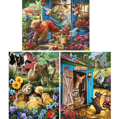 Bits and Pieces three puzzle package ready for gifting and shared puzzle fun.
