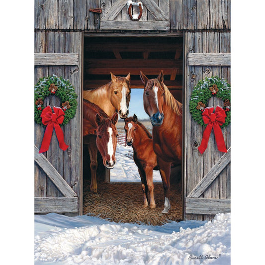 Bits and Pieces winter holiday scene puzzle offers a festive family activity for chilly nights.