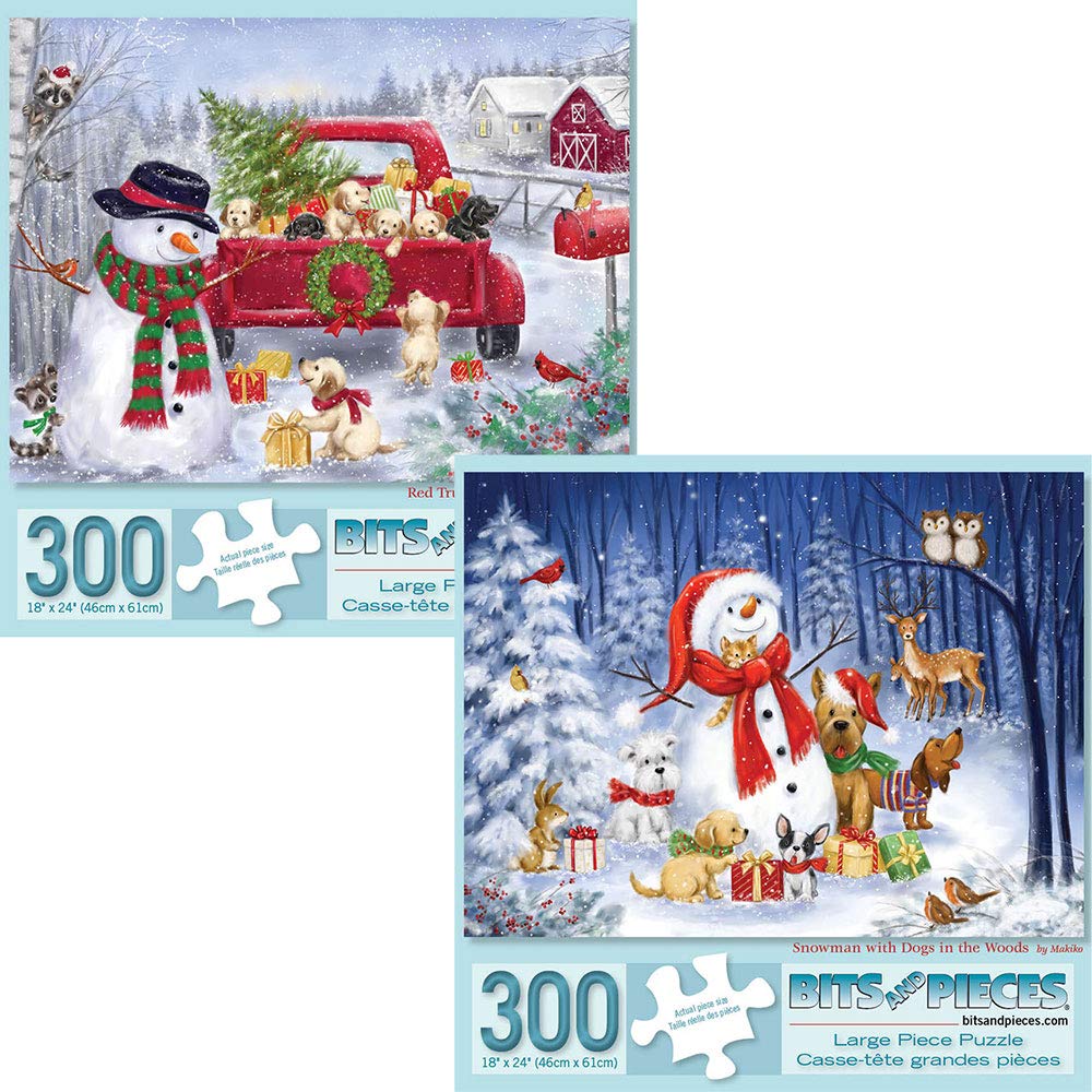 Bits and Pieces winter holiday snowman puzzle for cozy family evenings