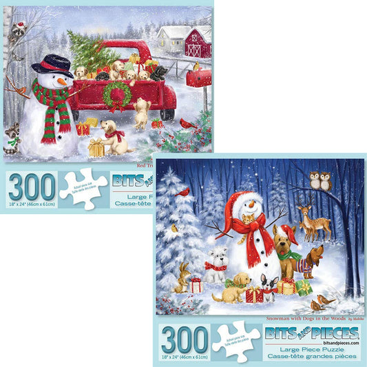Bits and Pieces winter holiday snowman puzzle for cozy family evenings