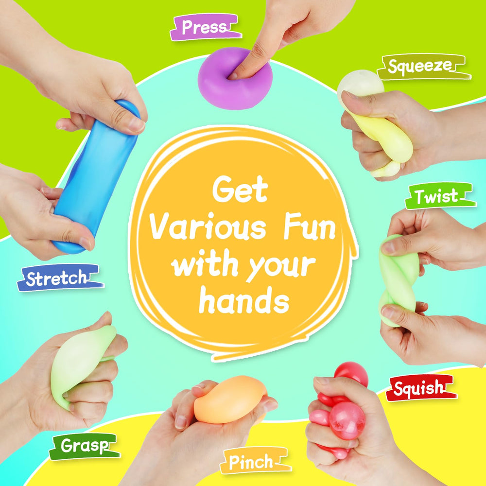 BitsFun slow-rise stress cubes in hand, soothing tactile feedback for focus.