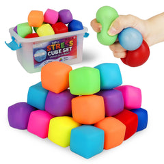 BitsFun stress cubes 24pack box, portable classroom tool for focus and calm.