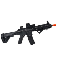 Box contents include blaster, ammo, battery, USB cable, eyewear, scope