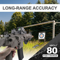 BIU BLASTER holographic scope enhances aiming in dynamic play.