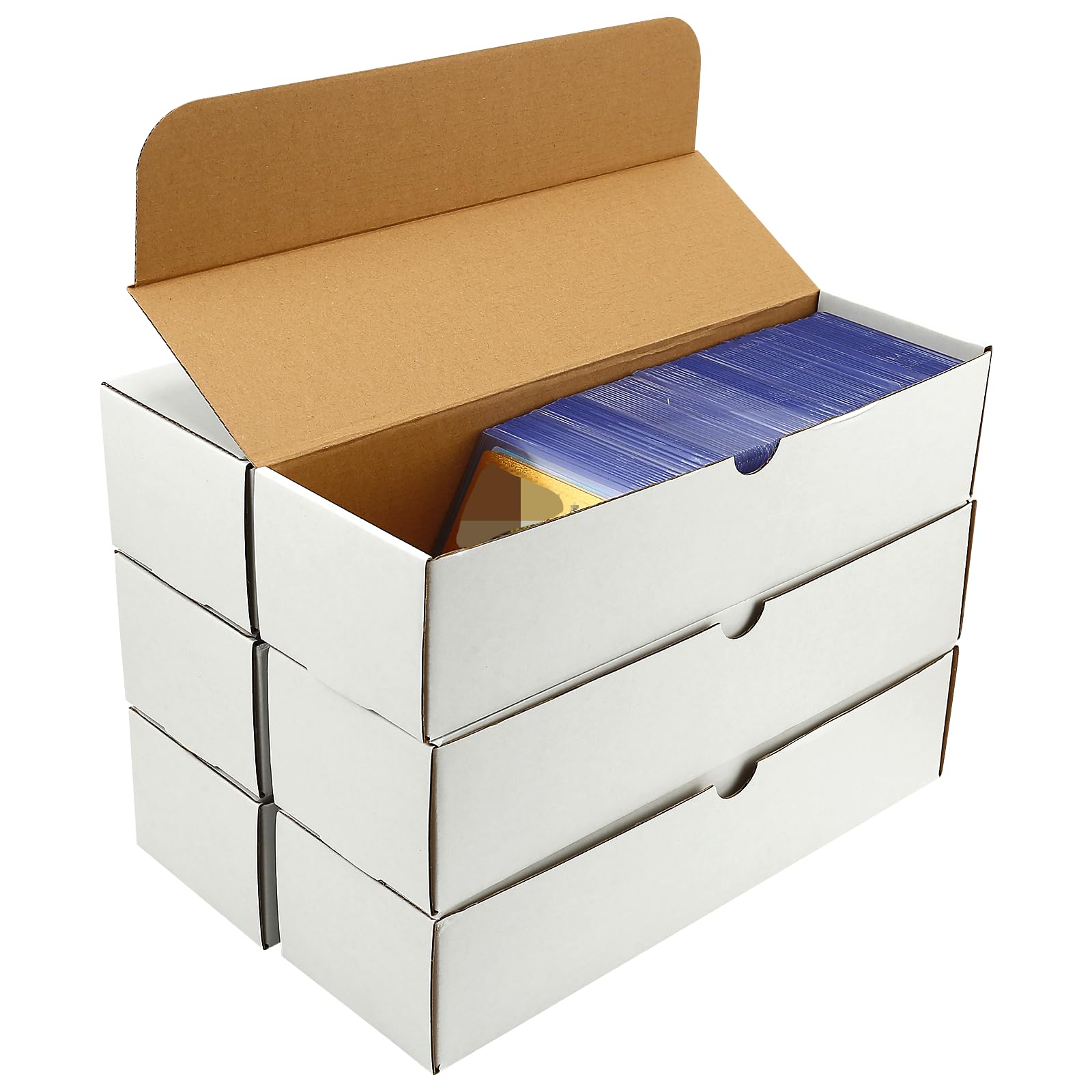 BIU-BOOM trading card storage box in a six-pack setup for organized collection.
