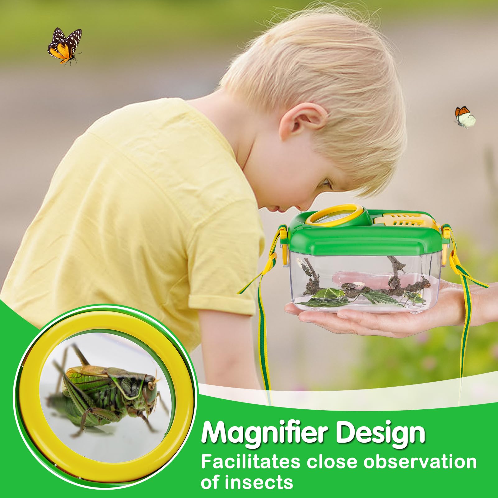 Biubee bug catcher net green ideal for catching butterflies and insects.