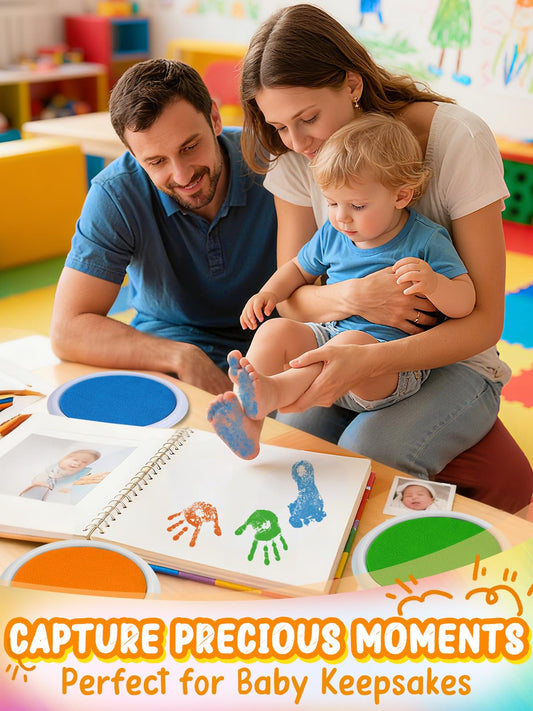 Biubee kids handprint stamp in use for creative art projects.