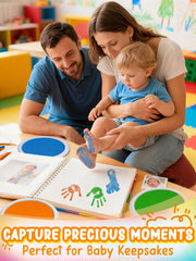 Biubee kids handprint stamp in use for creative art projects.