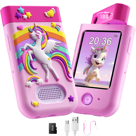 BiuLeon Kids Smart Phone Toy front view, inviting imaginative play for girls