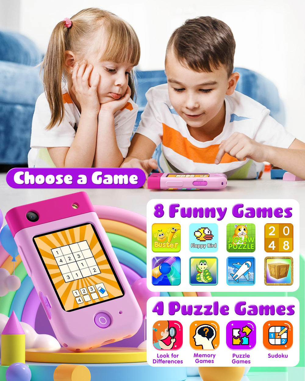 BiuLeon silicone case with lanyard, provides grip and drop protection for young users