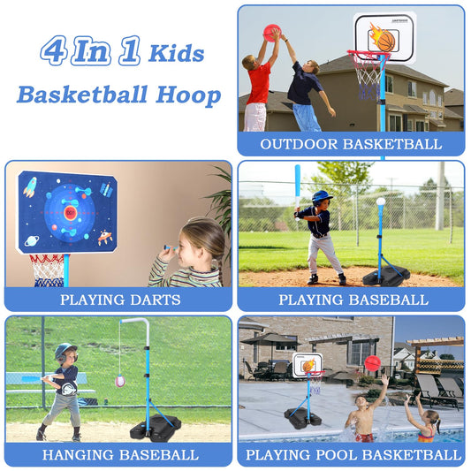 Biulotter dart board back panel adds target fun and coordination practice.