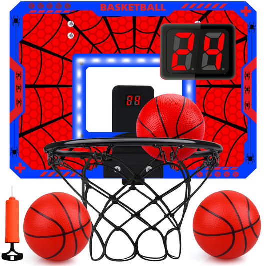 Biulotter indoor basketball hoop with LED scoreboard for home play and score tracking.