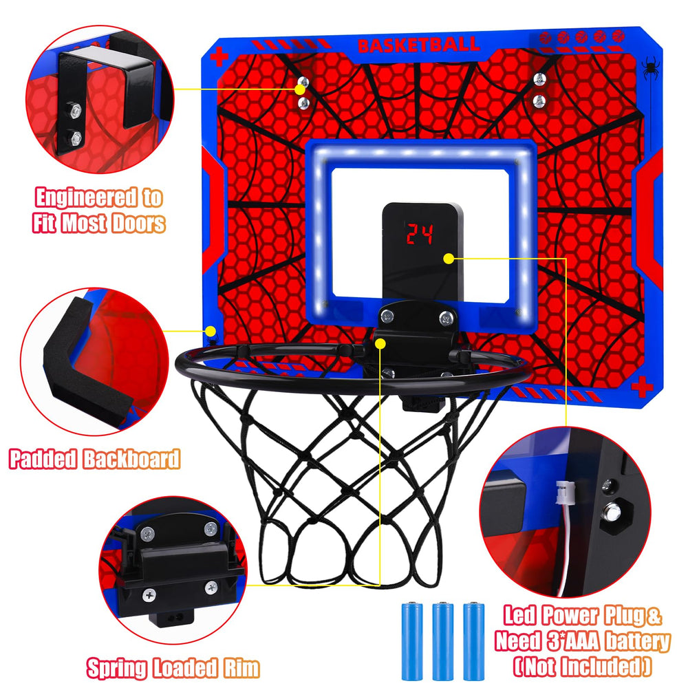 Biulotter spring-loaded dunk rim enables dramatic baskets.