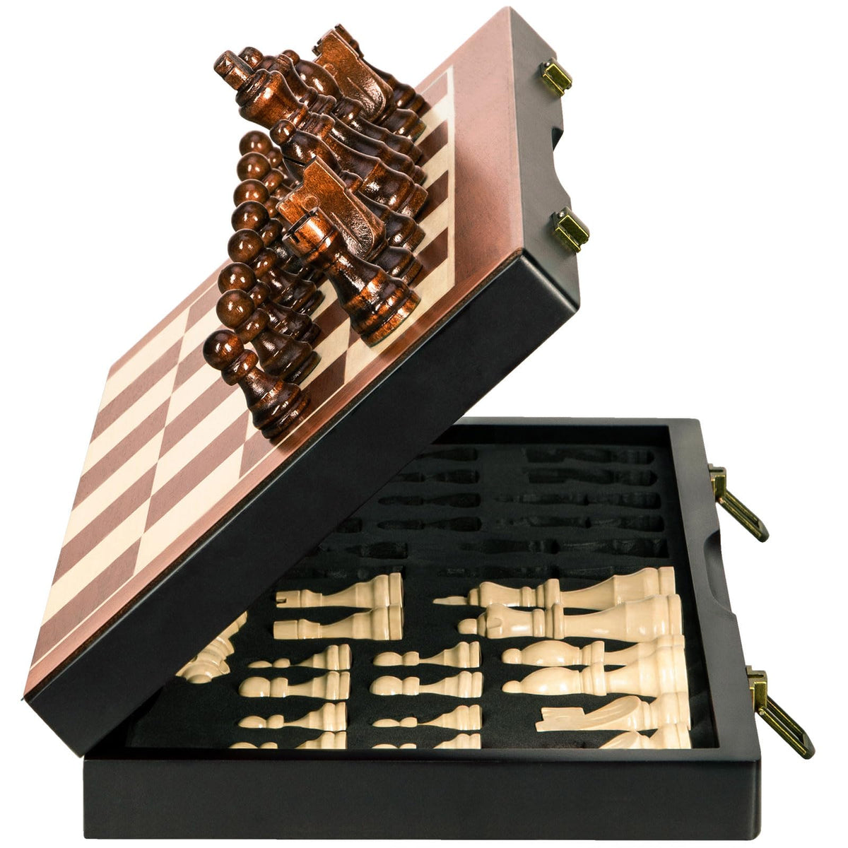 BIVOMON chess magnetic wooden board 15-inch for stable on-the-go play