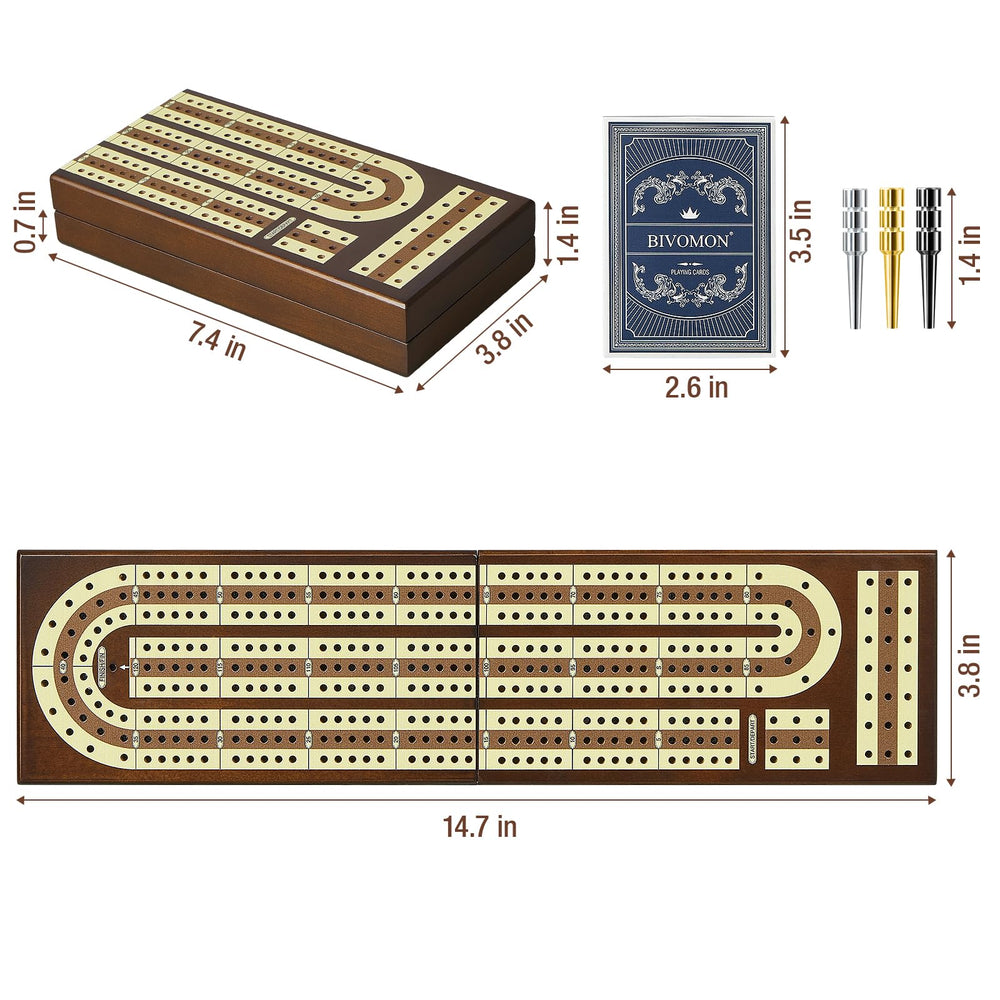 BIVOMON cribbage set includes a full deck of cards for instant setup.