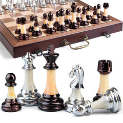 BIVOMON Deluxe 16.5-inch folding chess board for portable play and storage.