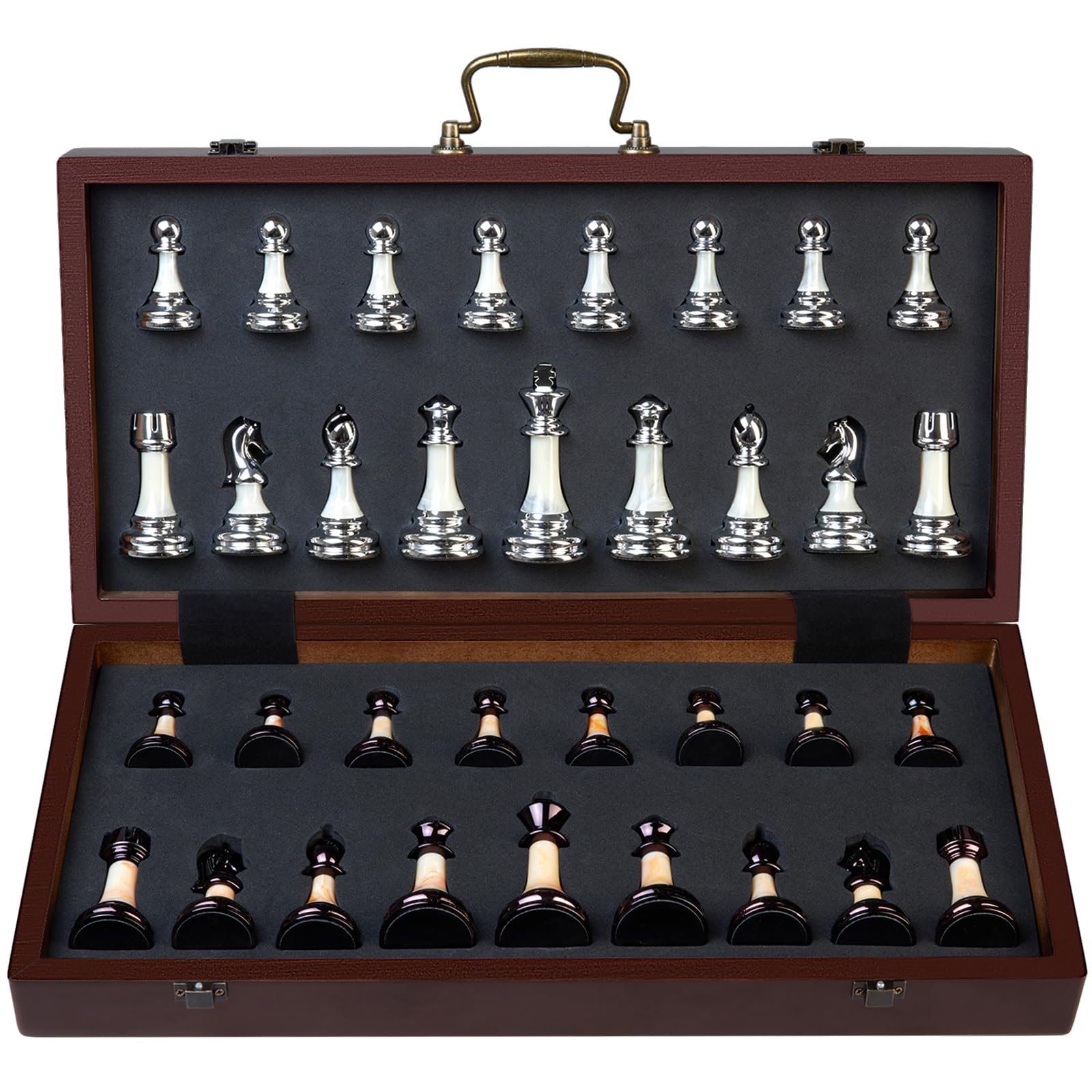BIVOMON chess board with a convenient handle design for easy transport.
