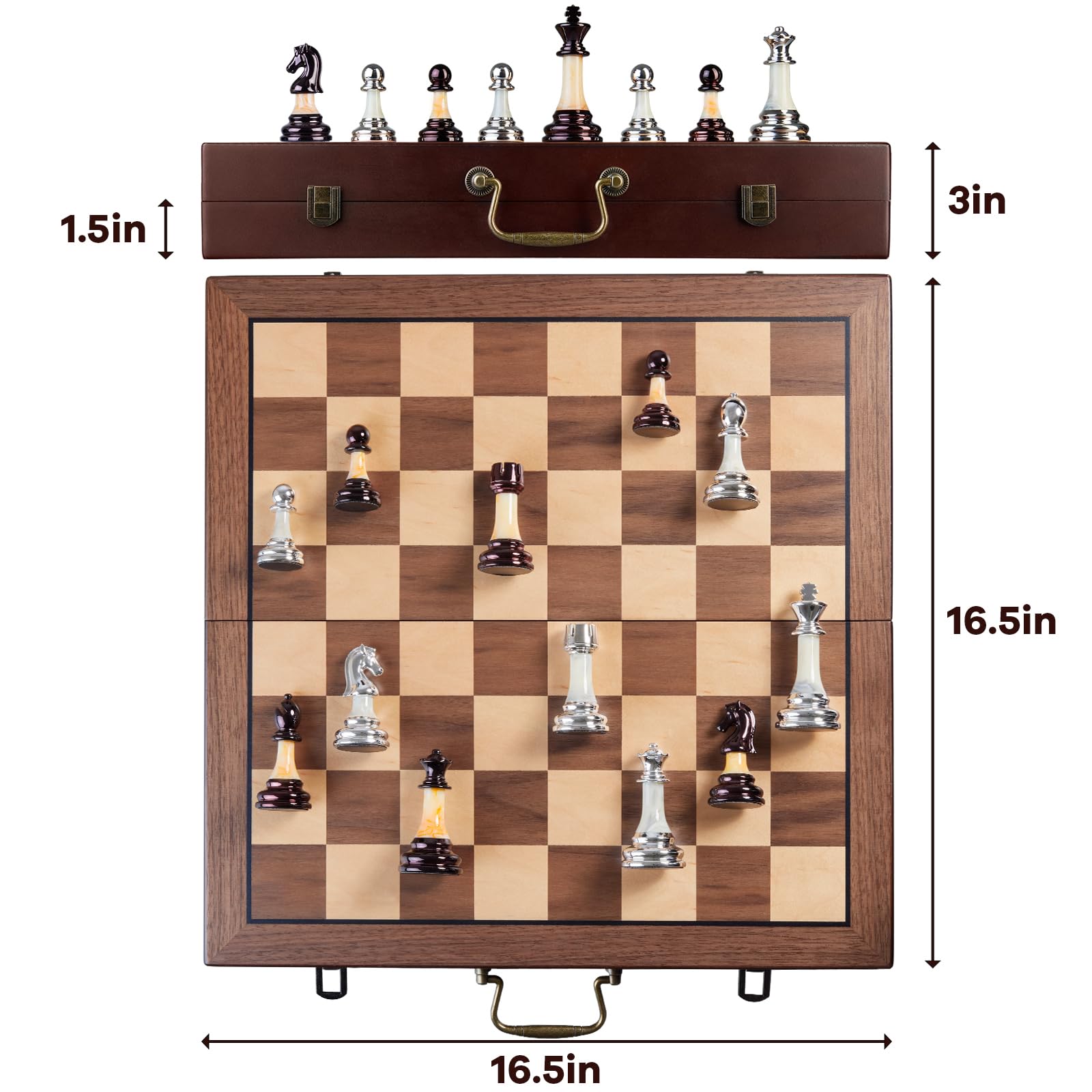 BIVOMON weighted acrylic chess pieces delivering stable, tactile play.