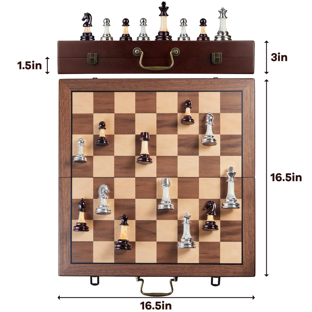 BIVOMON weighted acrylic chess pieces delivering stable, tactile play.