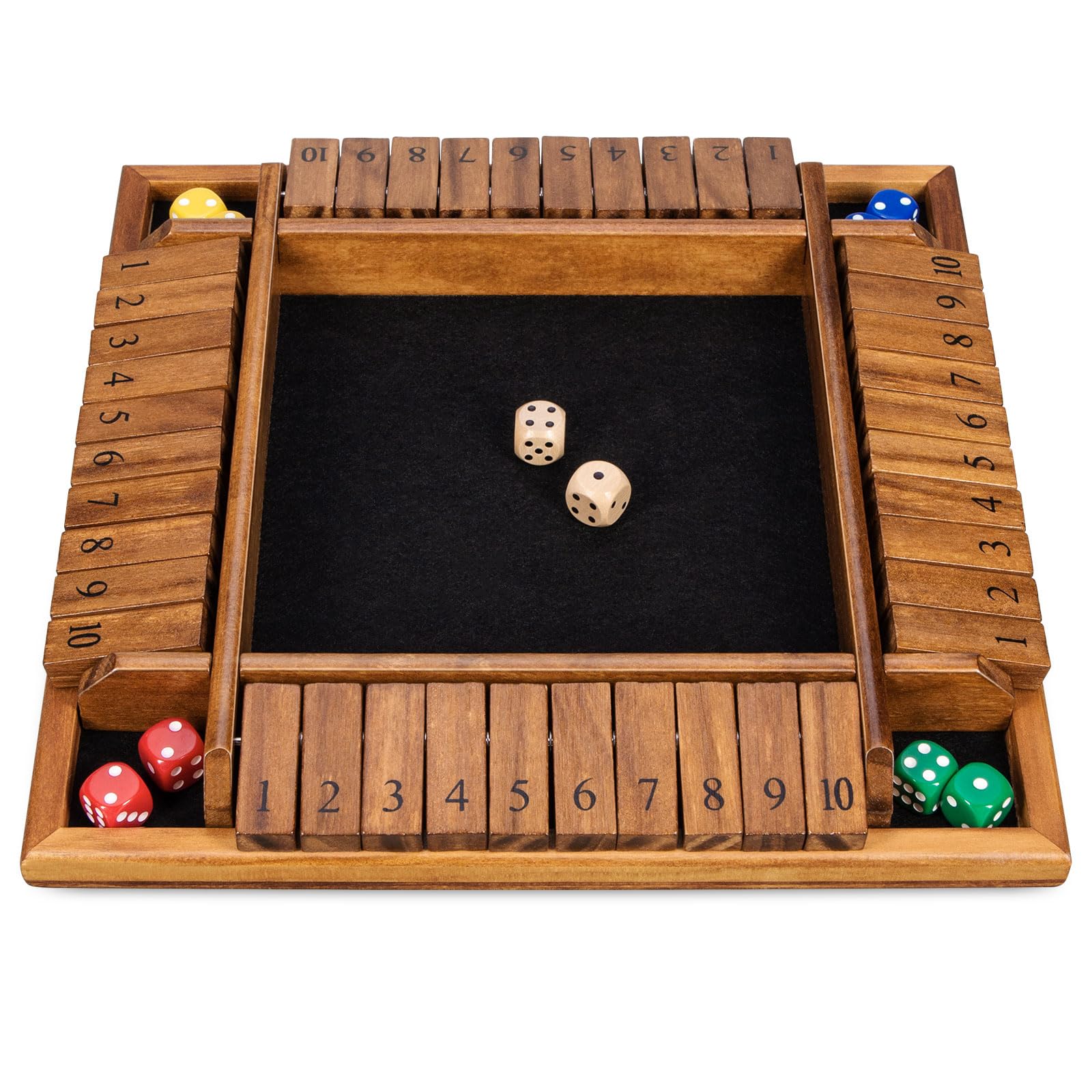 BIVOMON Shut The Box colorful dice set for lively play.