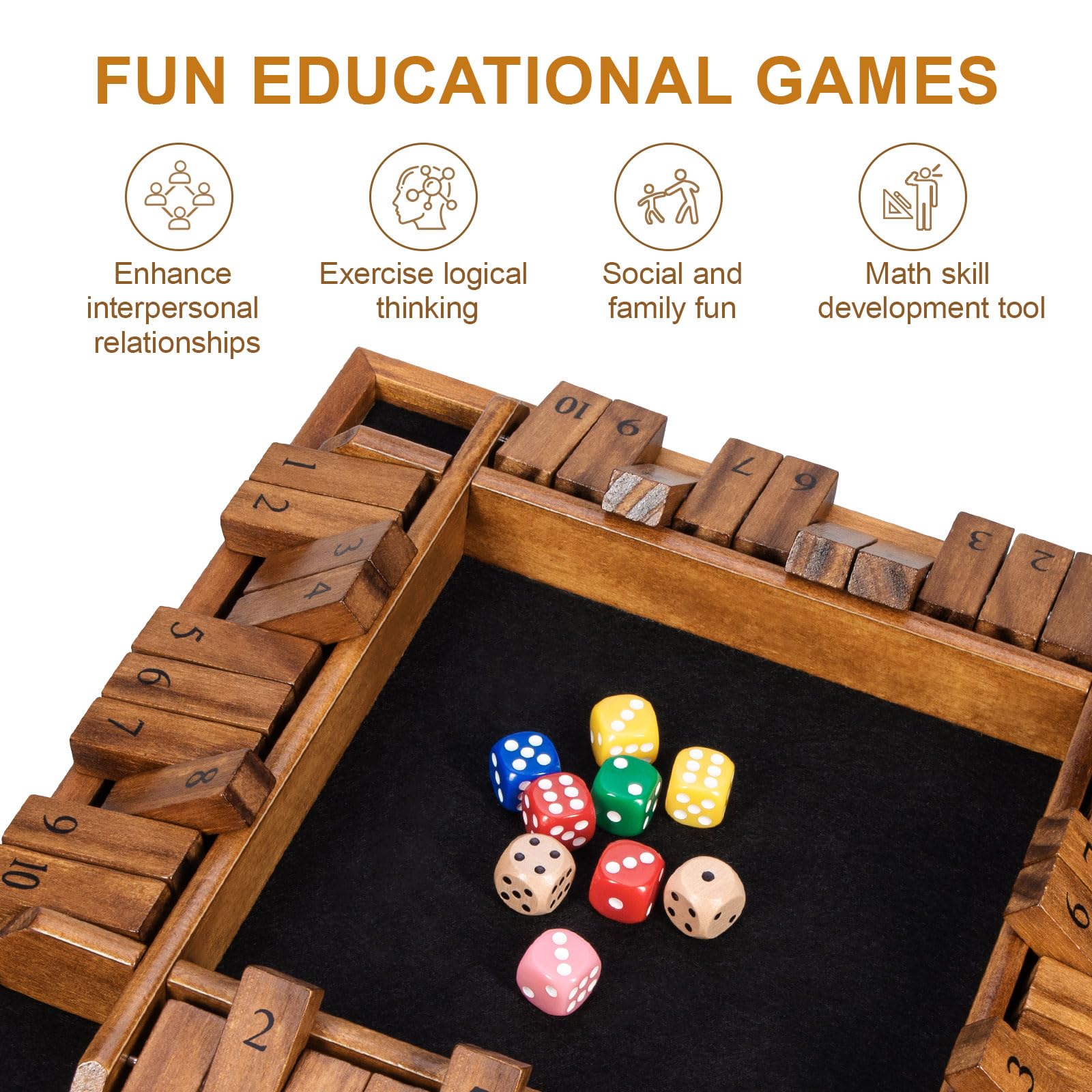 BIVOMON Shut The Box family-friendly setup perfect for gatherings.