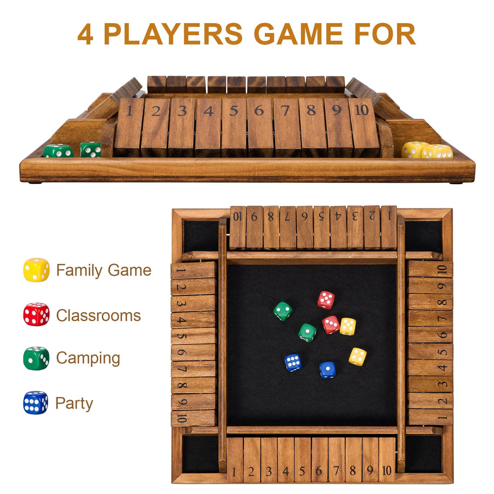 BIVOMON Shut The Box soft felt pad reduces noise during play.
