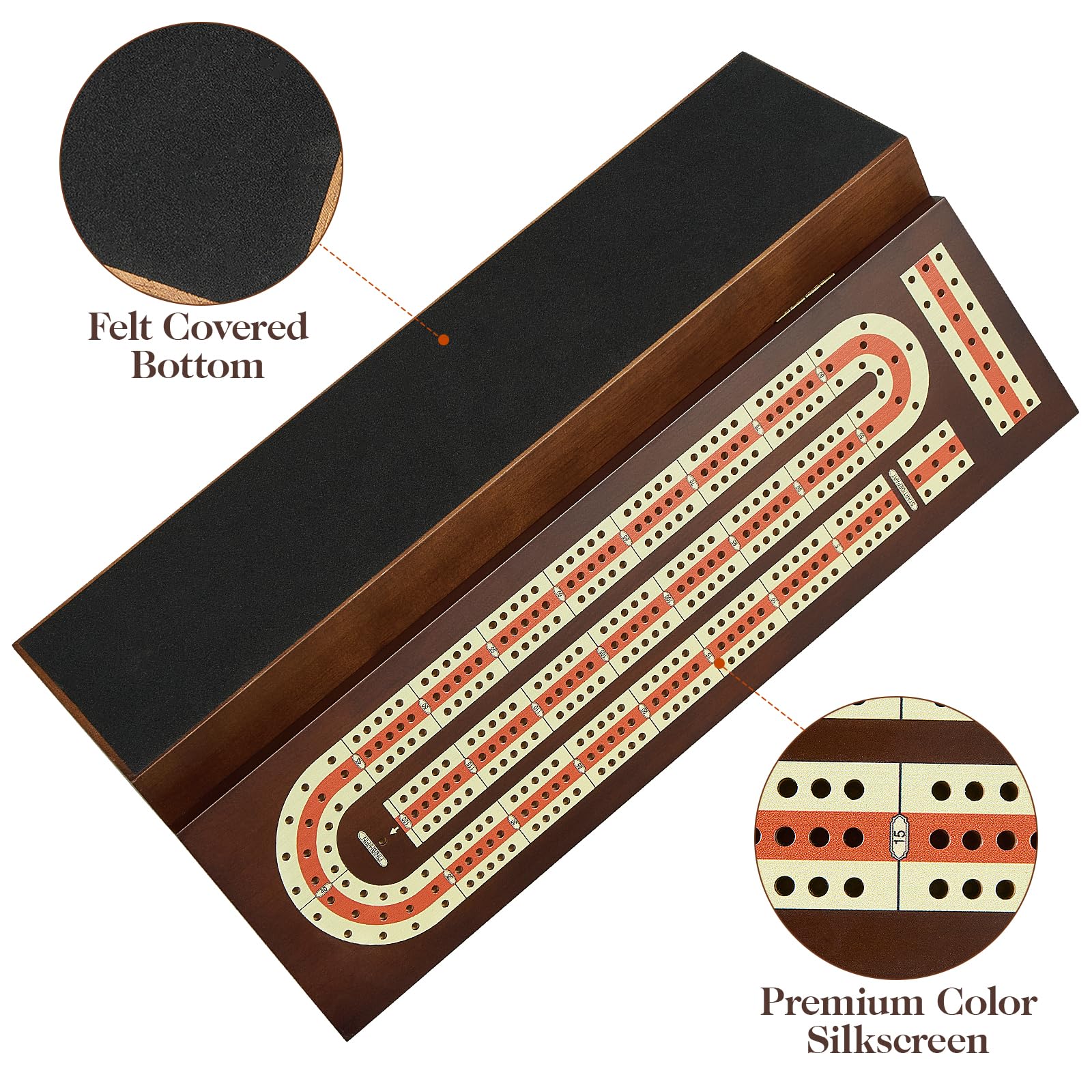 BIVOMON wooden cribbage board offers timeless, natural appeal.