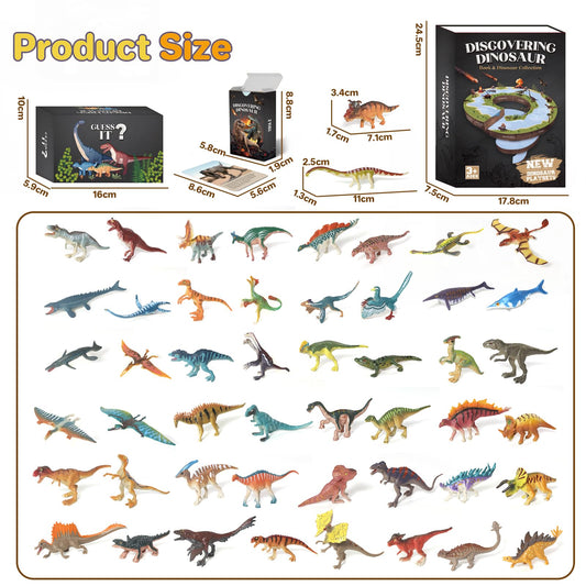 BIWASE dinosaur figures set held in small hands for exploration