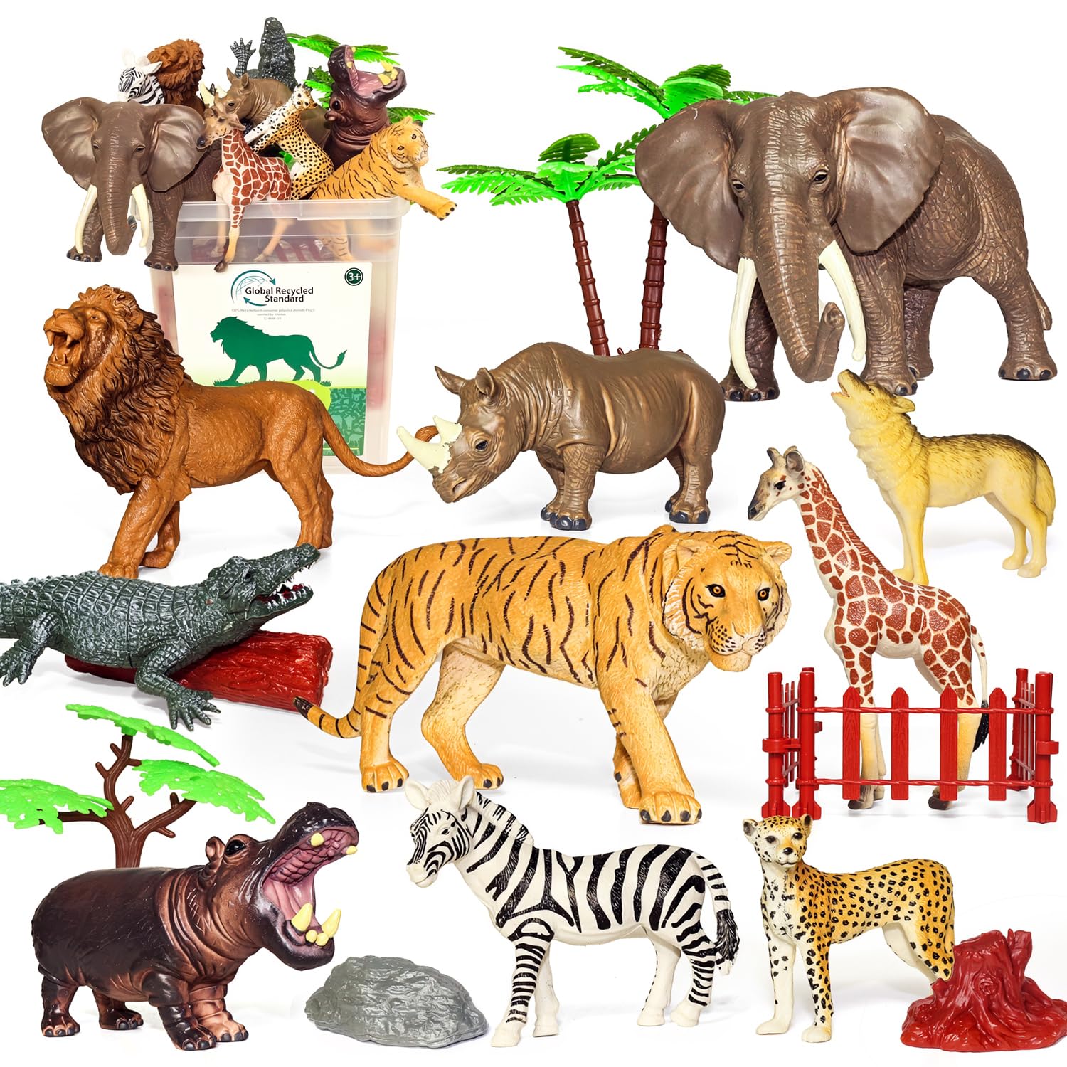 BIWASE safari elephant figure for imaginative play and vocabulary building.