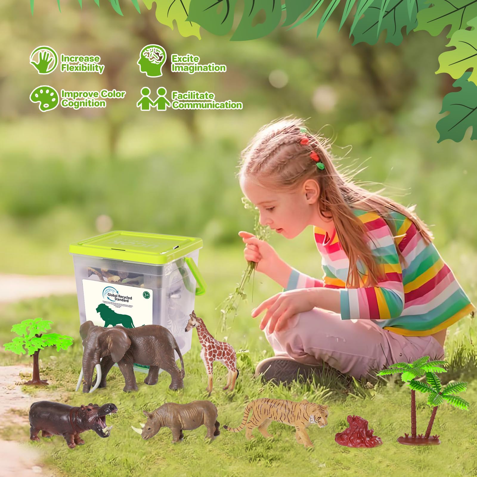 BIWASE zebra figure boosts colorful scene-building and rhythm of play.