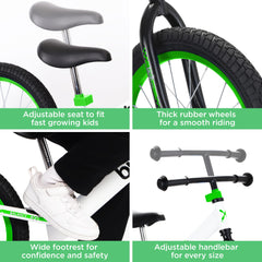 Bixe Balance Bike pedal-free design emphasizes early steering practice.