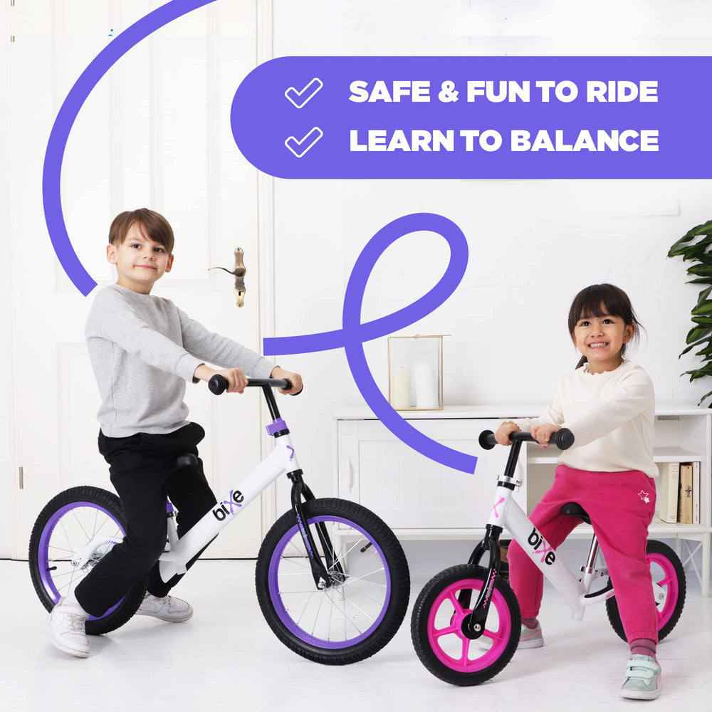 Wheels with washers on the Bixe Balance Bike for stability