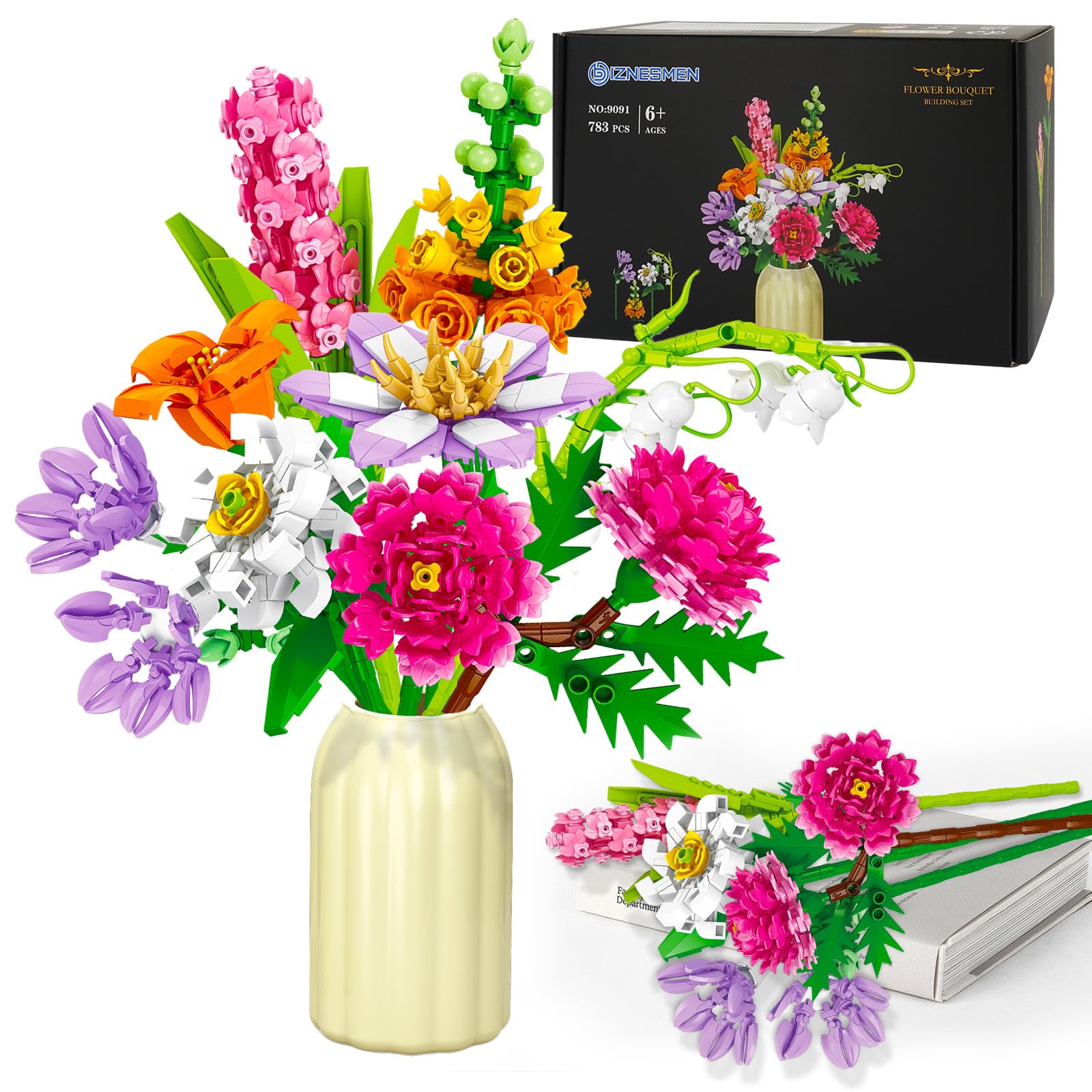 BIZNESMEN 783-Pcs bouquet kit with vase for at-home floral displays