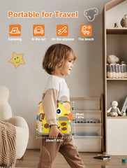 BizyKoady Busy Book travel-friendly design fits car rides and flights for curious kids.