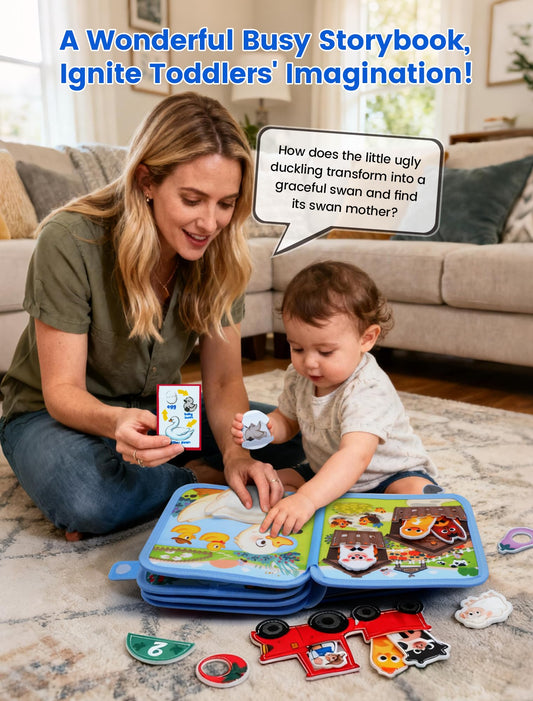 BizyKoady Farm Busy Book animal puppets spark imaginative play.