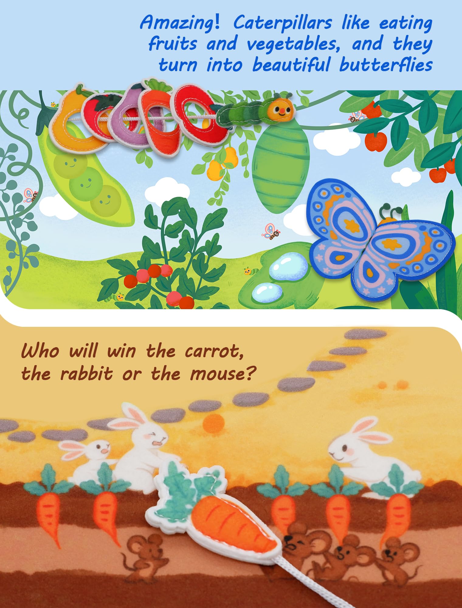 BizyKoady Farm Busy Book seed planting activity enhances fine motor skills.