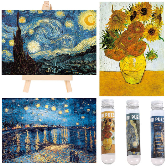 BJscoe Starry Night mini puzzle 6x4 for desk relaxation and focus.