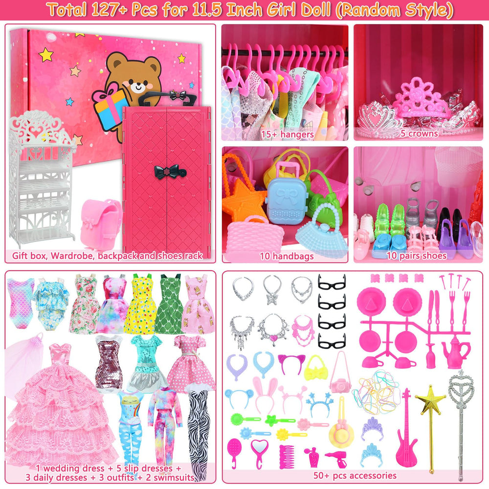 BJDBUS doll clothes wedding dress to inspire pretend weddings and stylish dress-up