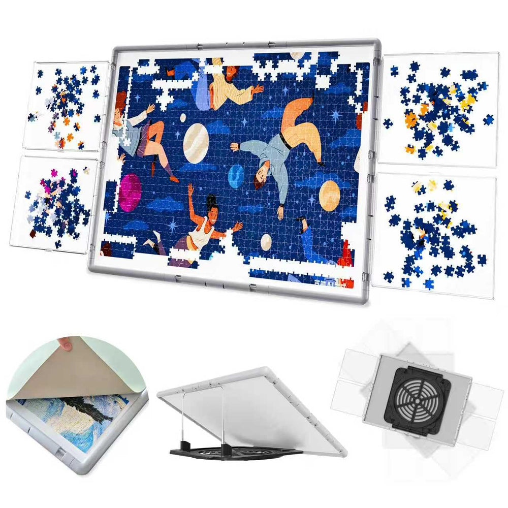 BJPuzT 1000-piece puzzle board 3-in-1, portable for seniors and adults