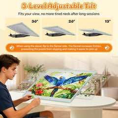 BJPuzT velvet surface prevents pieces slipping during long puzzle sessions.