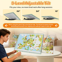 BJPuzT velvet-surface side keeps puzzle pieces in place during sessions.