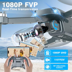 BKiy foldable RC quadcopter shown in compact form for travel readiness.
