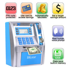 BKstar ATM piggy bank open drawer showing auto-opening deposit feature