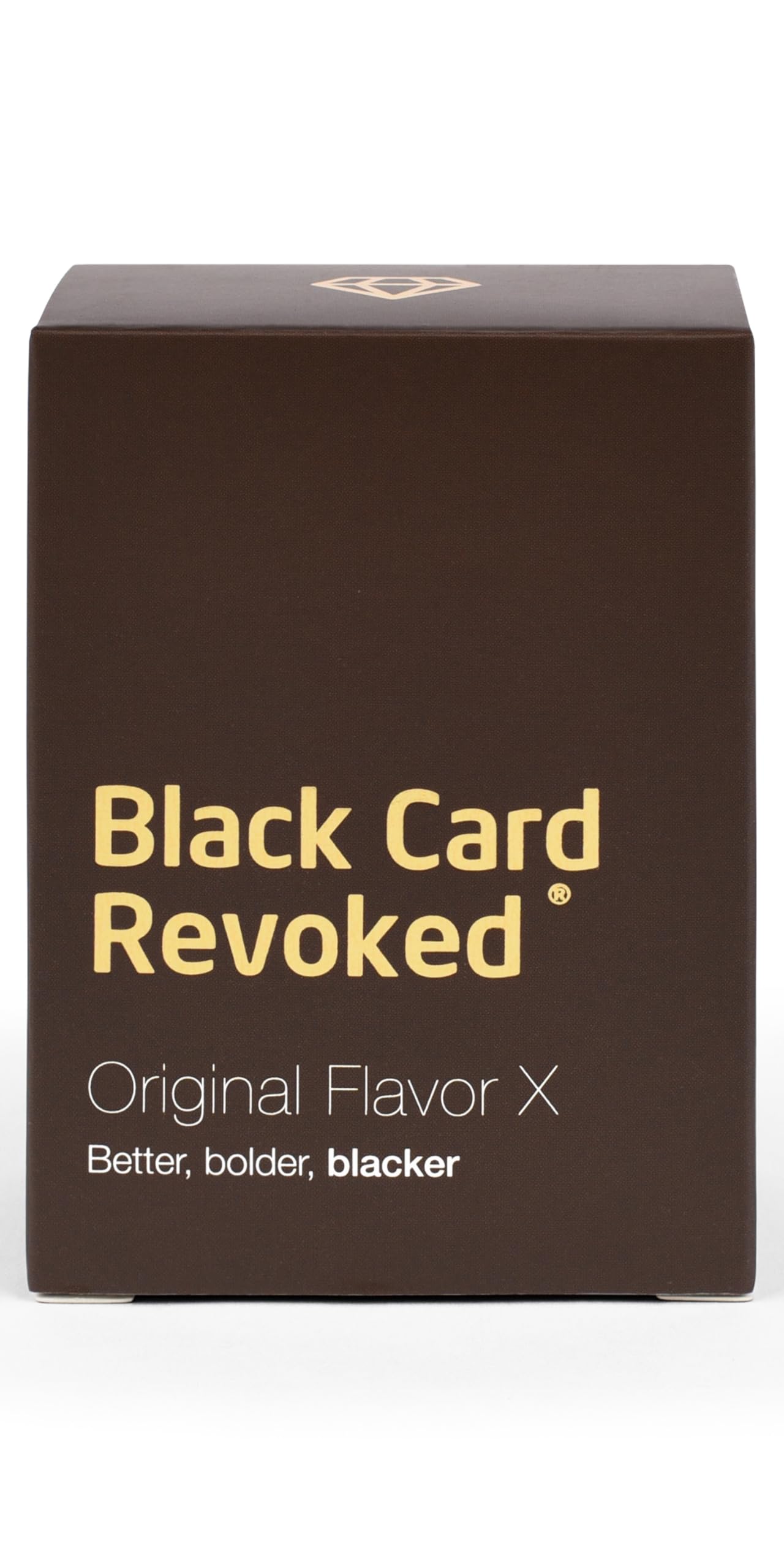 Black Card Revoked Edition X deck for bold trivia at family game nights.