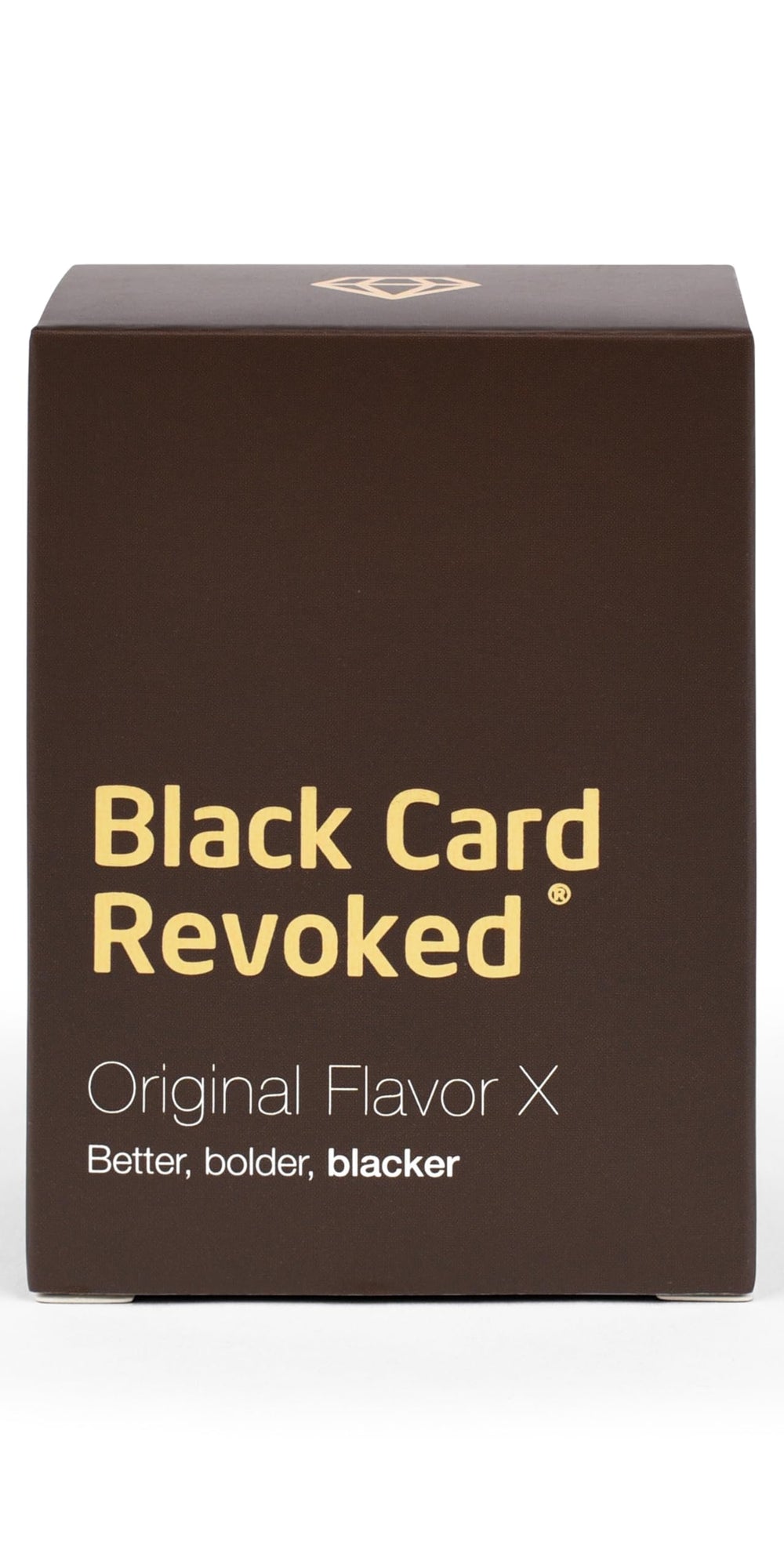 Black Card Revoked Edition X deck for bold trivia at family game nights.