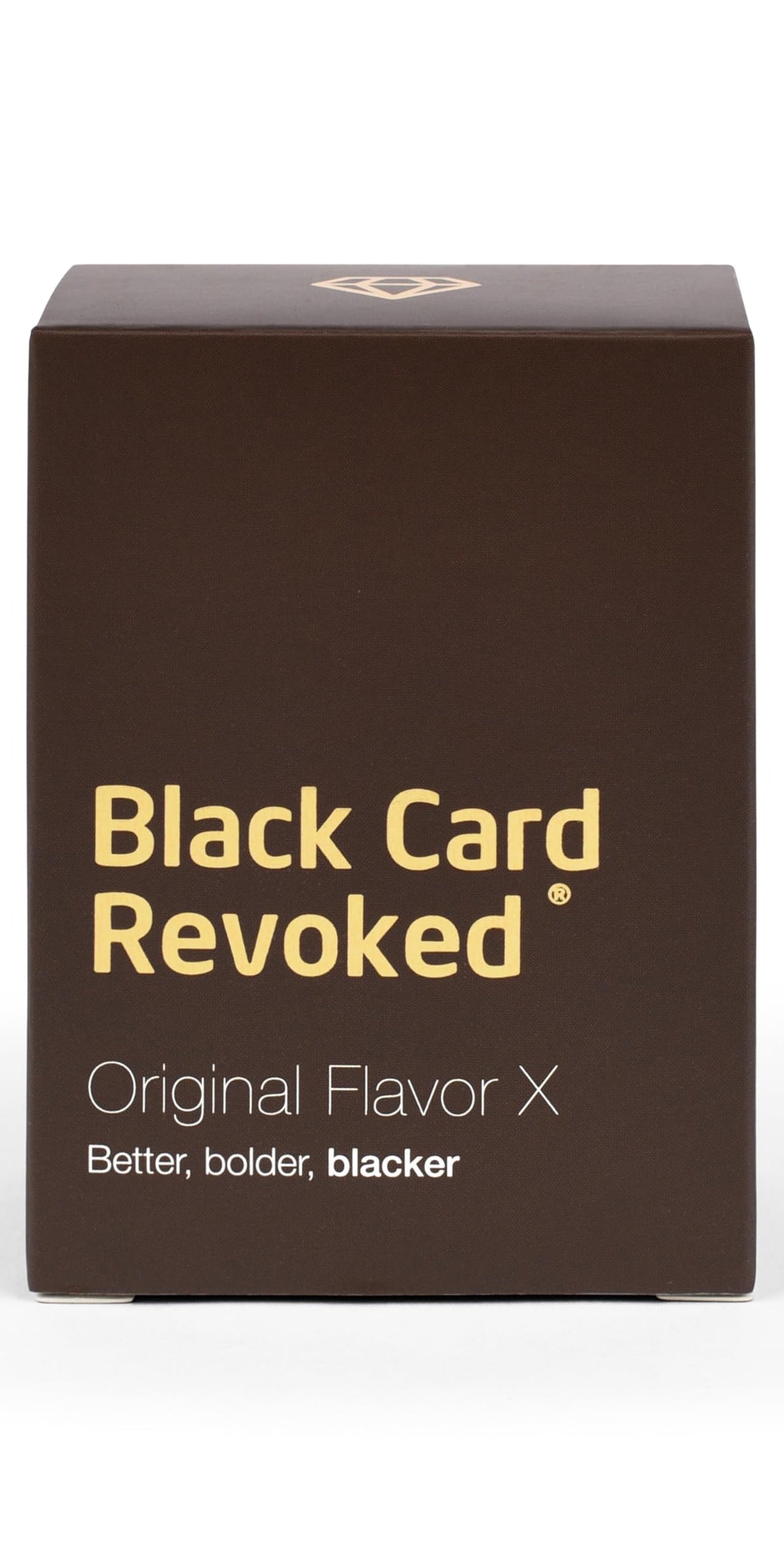 Black Card Revoked Edition X deck for bold trivia at family game nights.