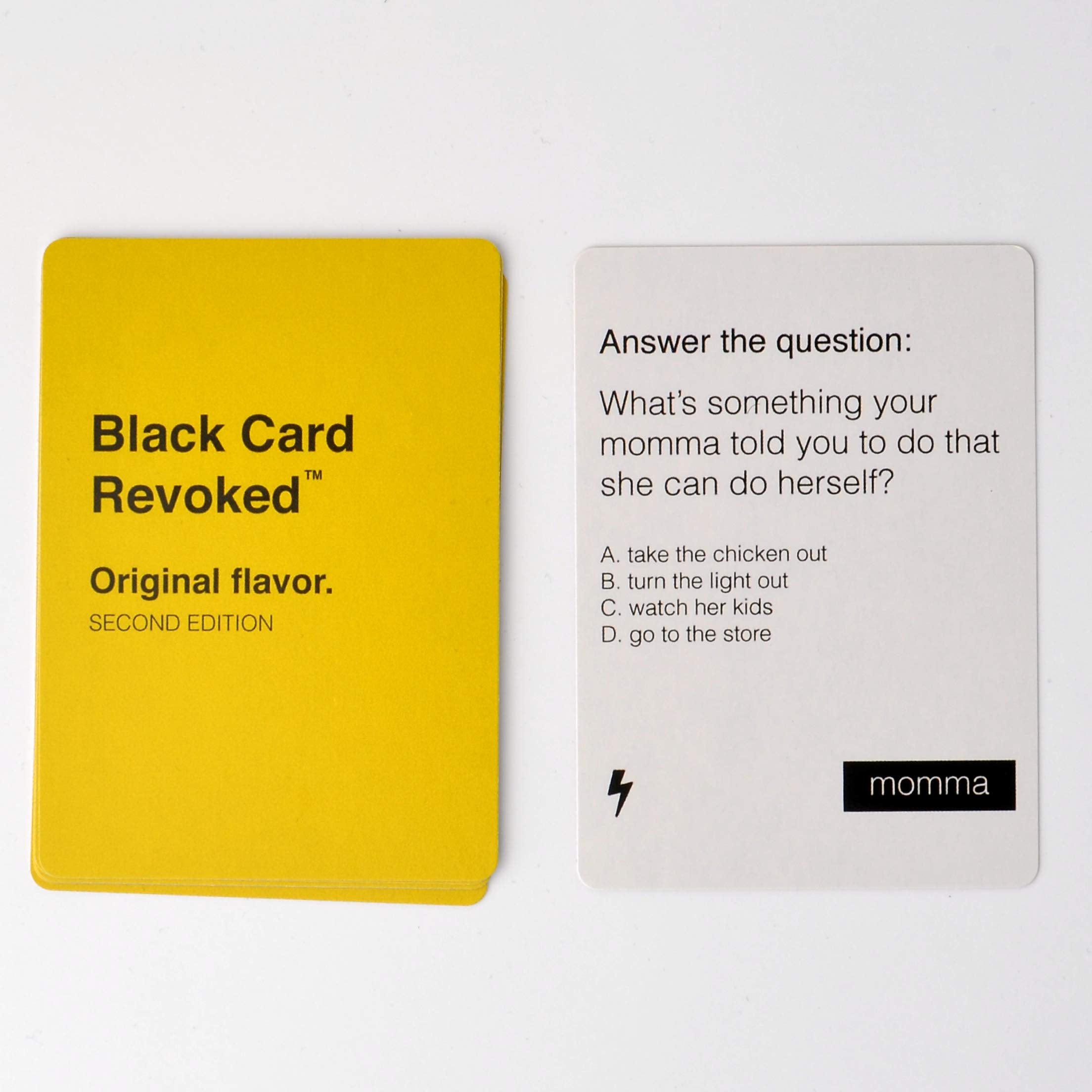 Black Card Revoked majority rules cards spark group choices.